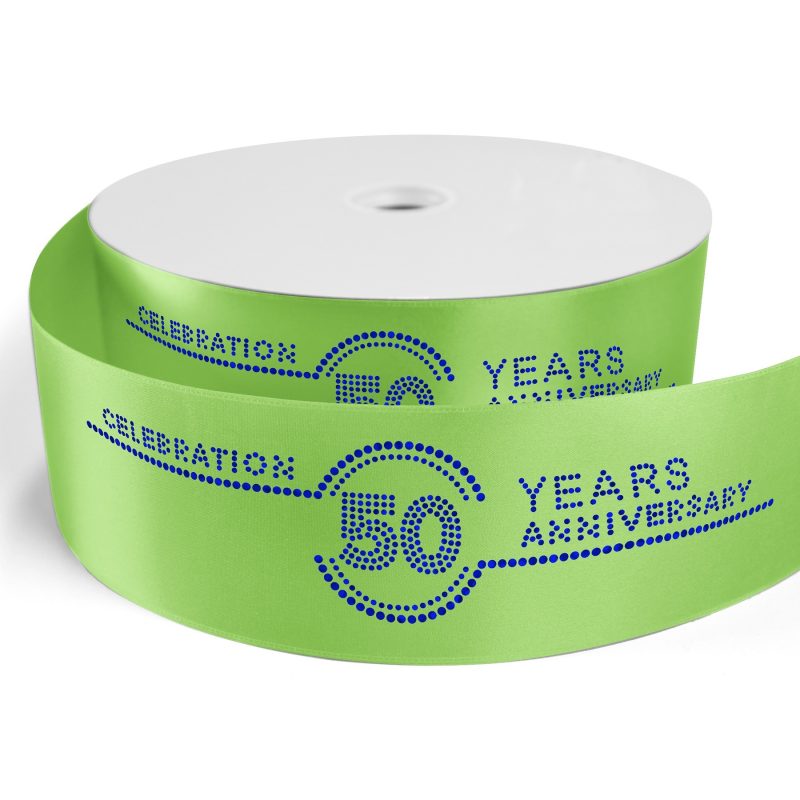 Custom 3" Badge Satin Ribbon - 50yrd Roll - Sparkle