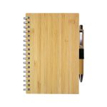 Custom Bamboo Spiral Notebook Pen Set - 3