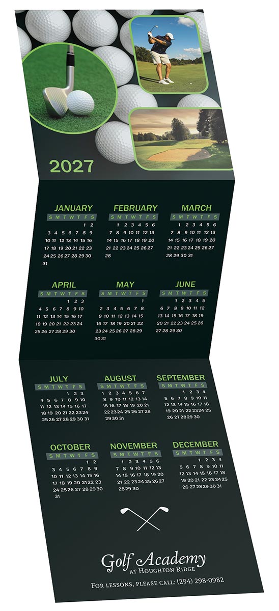 Custom Golf Trifold Calendar - 1