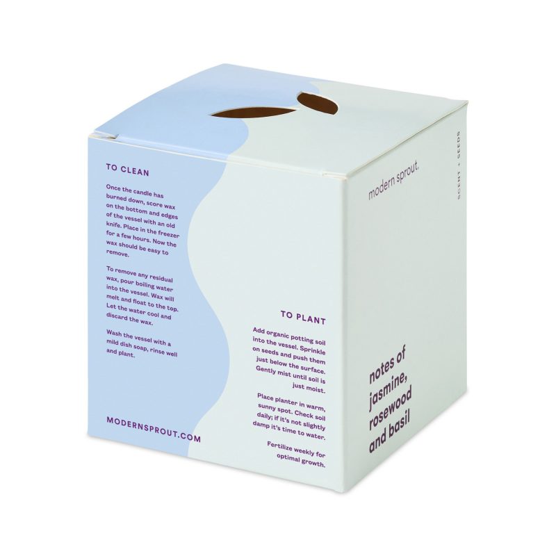 Custom Modern Sprout Rooted Candle - Blue-Basil - 5