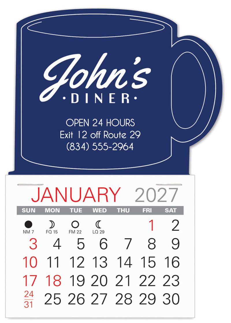 Custom Mug Shape Easy Stick Calendar - 1