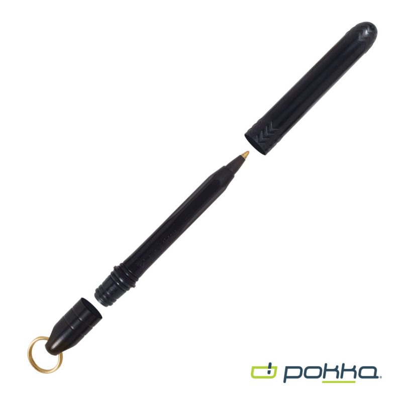 Custom Pokka® Pocket Pen w/Dock & Gold Keyring - 1
