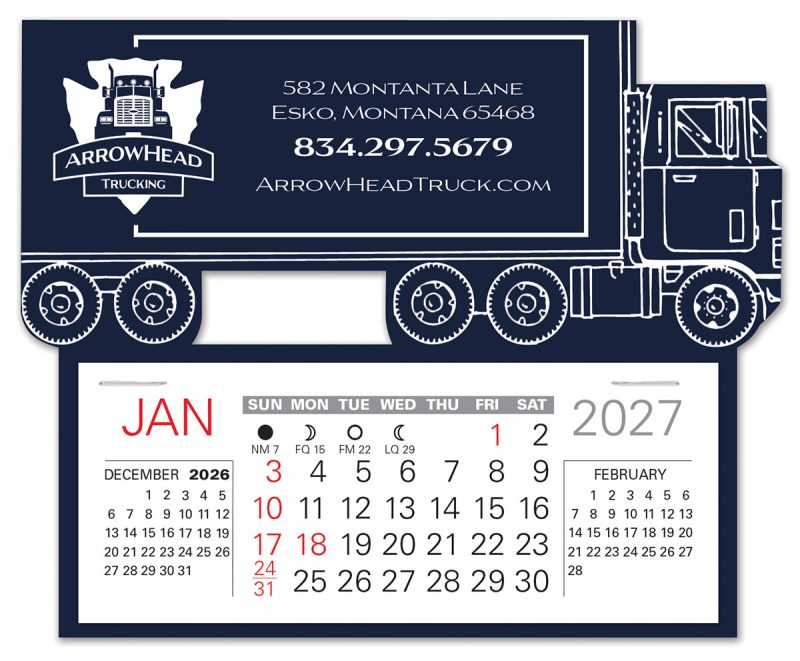 Custom Semi Truck Easy Stick Calendar - 1