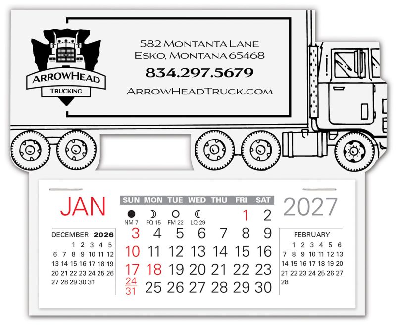 Custom Semi Truck Easy Stick Calendar - 4