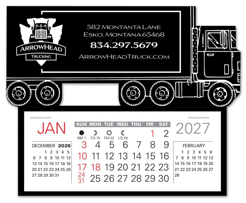 Custom Semi Truck Easy Stick Calendar - 5