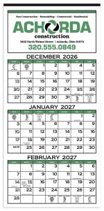 Custom Skinner & Kennedy® 3-Month Display 12-Sheet Calendar