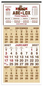 Custom Skinner & Kennedy® 3-Month Display 12-Sheet Calendar