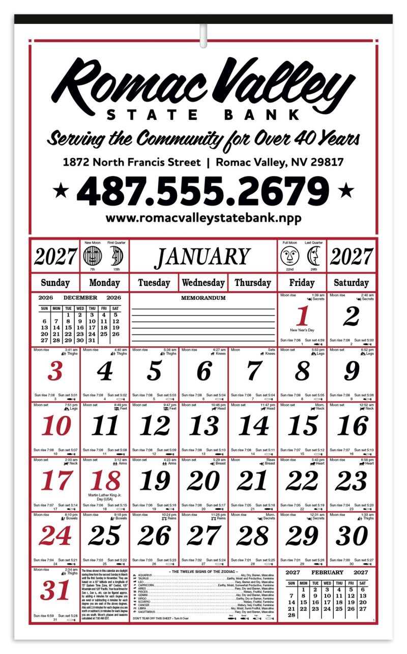 Skinner-Kennedy®-7-Sheet-Almanac-43-E Custom Skinner & Kennedy® 7-Sheet Almanac