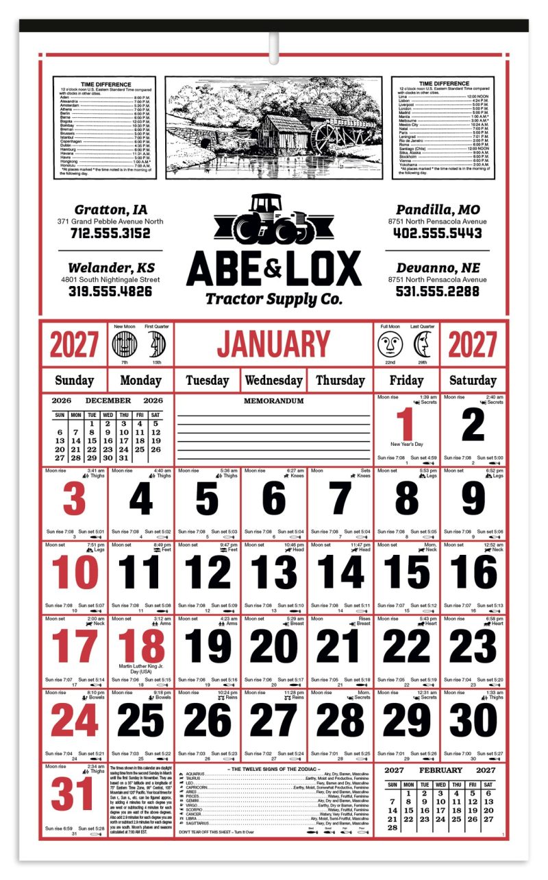 Custom Skinner & Kennedy® 8-Sheet Almanac Calendar - 2