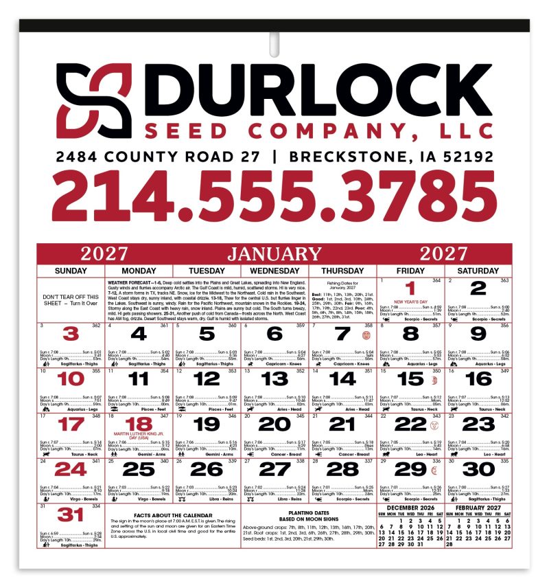 Custom Skinner & Kennedy® Almanac Calendar - 2