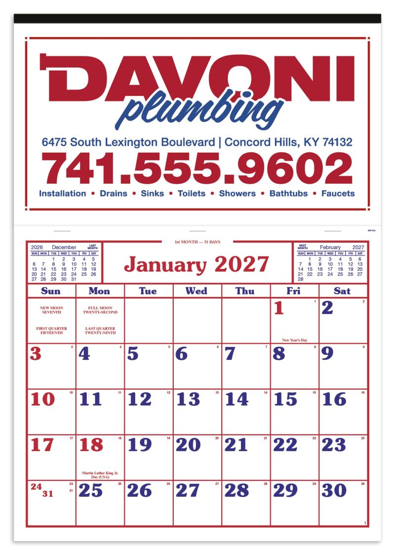 Custom Skinner & Kennedy® Billboard Apron Calendar