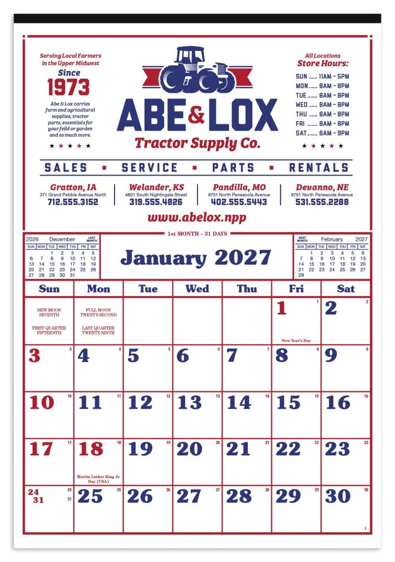 Custom Skinner & Kennedy® Commercial 12-Sheet Calendar - 2