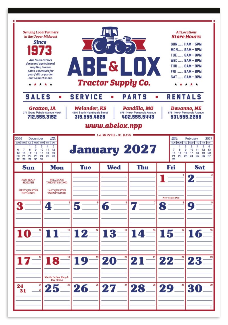 Custom Skinner & Kennedy® Commercial 12-Sheet Calendar - 2