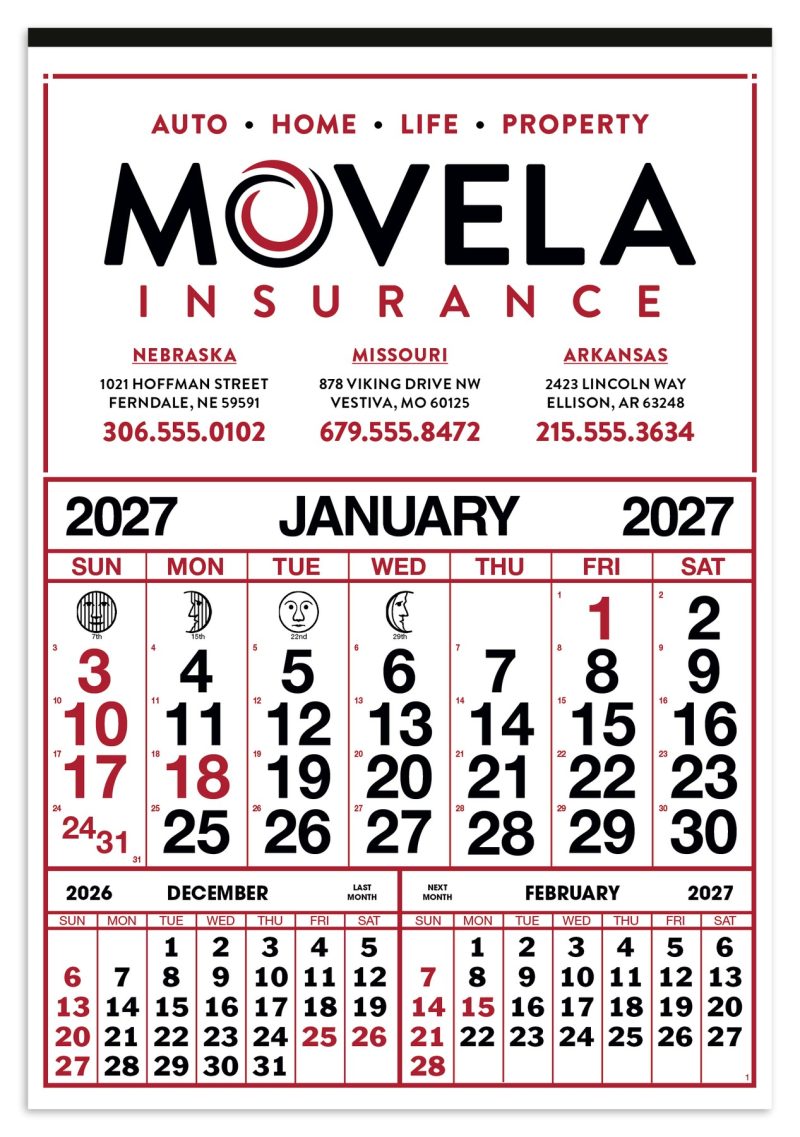 Custom Skinner & Kennedy® Commercial 12-Sheet Calendar - 1