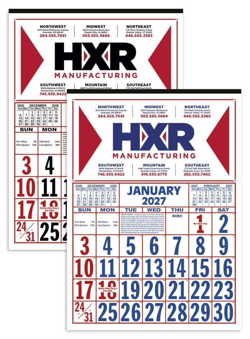 Skinner-Kennedy®-Commercial-12-Sheet-Calendar-80-E Custom Skinner & Kennedy® Commercial 12-Sheet Calendar