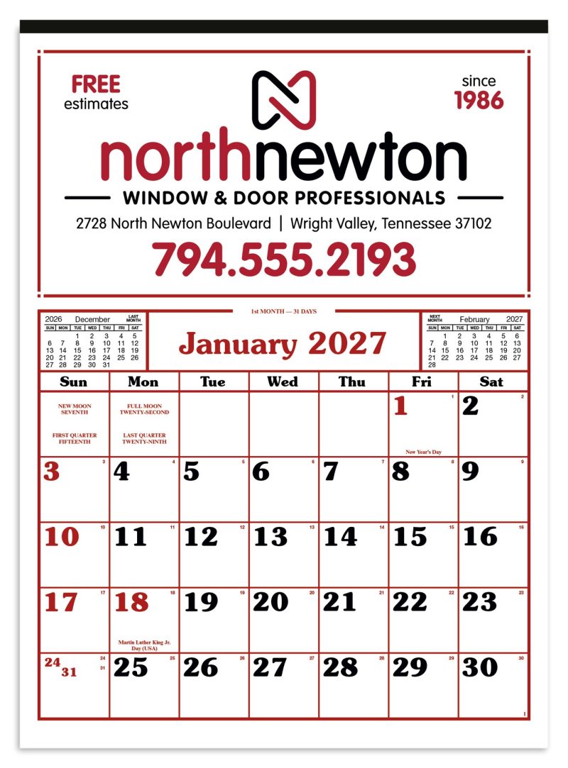 Custom Skinner & Kennedy® Commercial 12-Sheet Calendar - 1