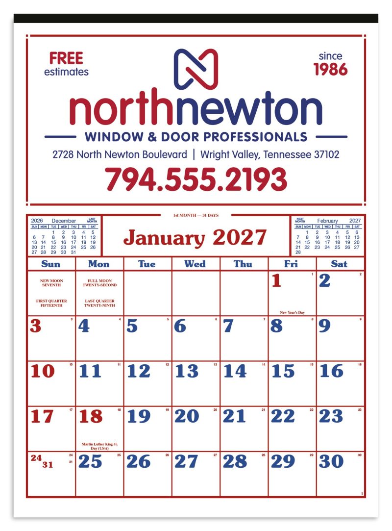 Custom Skinner & Kennedy® Commercial 12-Sheet Calendar - 2