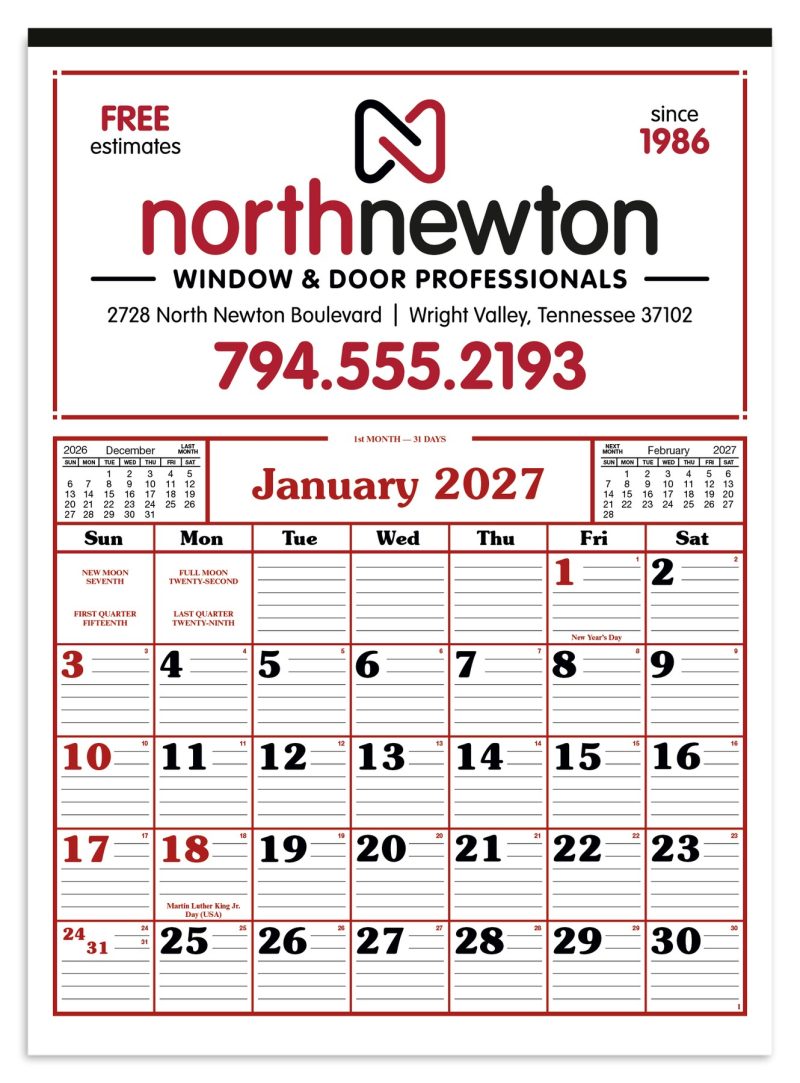 Custom Skinner & Kennedy® Commercial 12-Sheet Calendar - 1