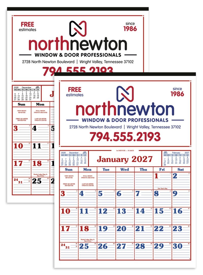 Custom Skinner & Kennedy® Commercial 12-Sheet Calendar