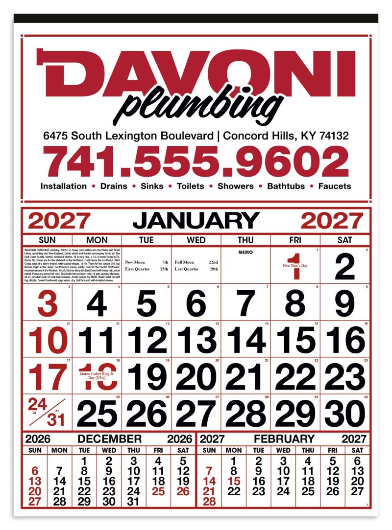 Custom Skinner & Kennedy® Commercial 12-Sheet Calendar - 1