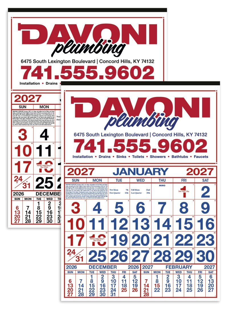 Custom Skinner & Kennedy® Commercial 12-Sheet Calendar