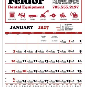 Custom Skinner & Kennedy® Contractor's 12-Sheet Calendar