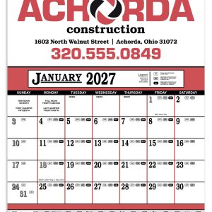 Custom Skinner & Kennedy® Contractor's 12-Sheet Calendar