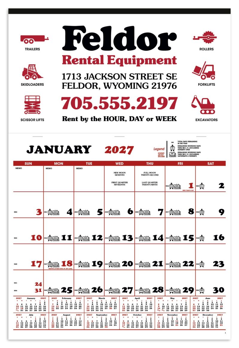 Custom Skinner & Kennedy® Contractor's Apron Calendar
