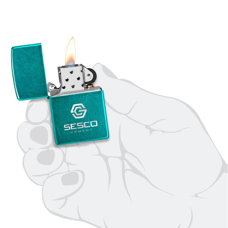 Custom Zippo® Windproof Lighter Candy Teal - 3