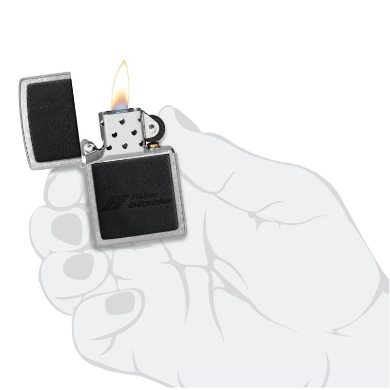 Custom Zippo® Windproof Lighter Leather (Black) - 3
