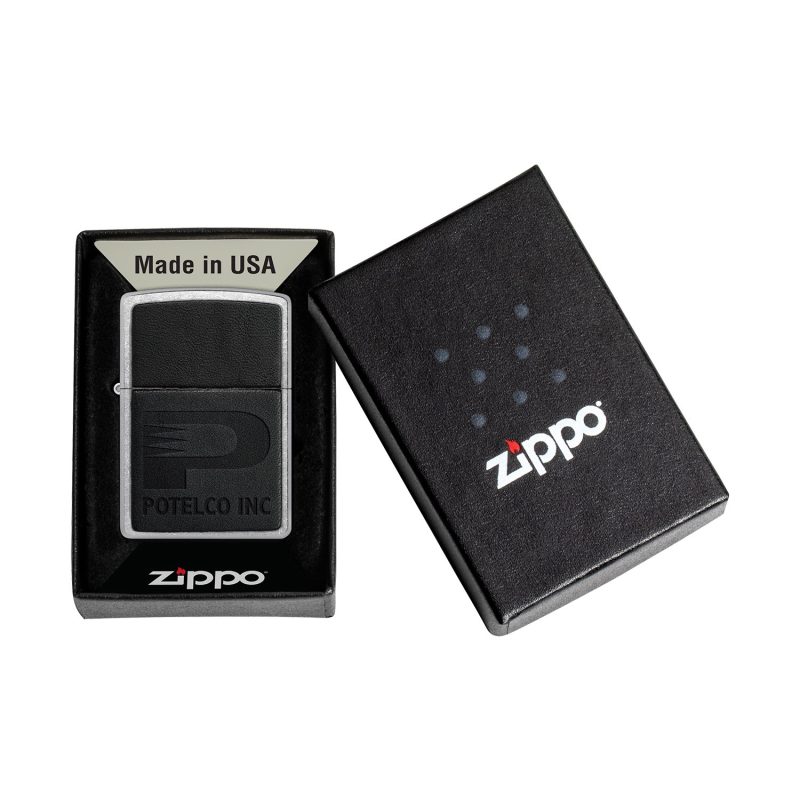 Custom Zippo® Windproof Lighter Leather (Black) - 5