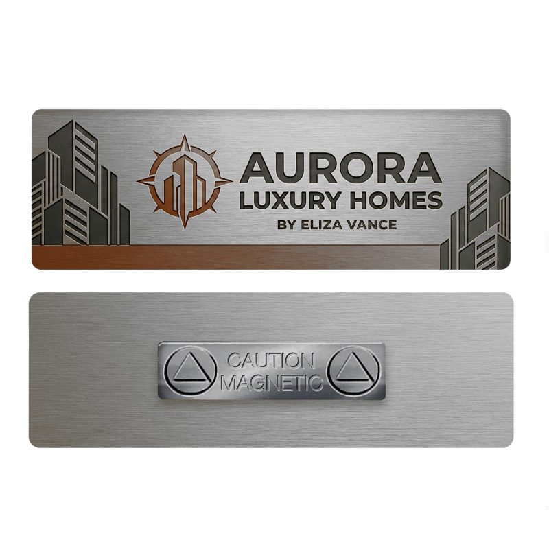 Custom 1 x 3 Name Badge - Magnet Back - 4