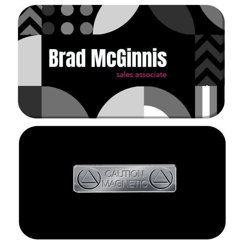 Custom 1.5 x 3 Name Badge - Magnet Back