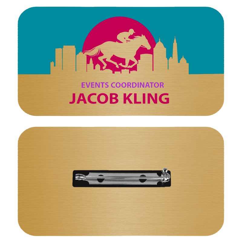 Custom 1.5 x 3 Name Badge - Pin Back - 3