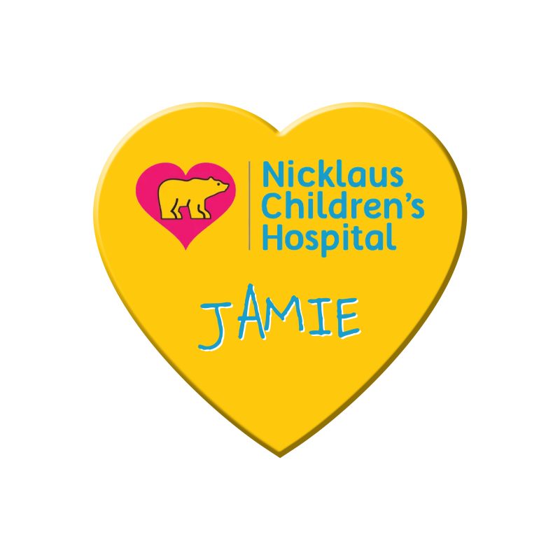 Custom 1.75" x 1.625" Heart Name Badge