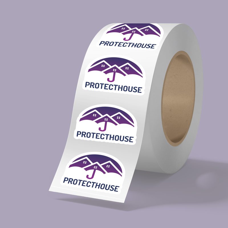 Custom 3" x 2" BOPP stickers on roll - 3.5mil