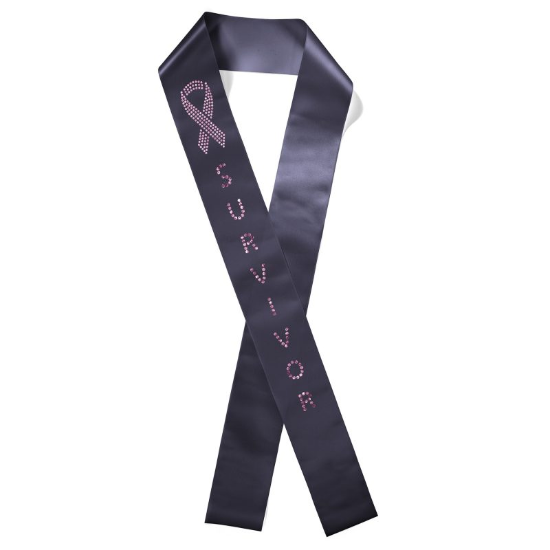 Custom 4" Badge Satin Sash - 65" Long - Sparkle - 6