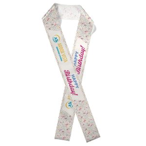 Custom 4" Badge Satin Sash - 65" Long - Sublimation