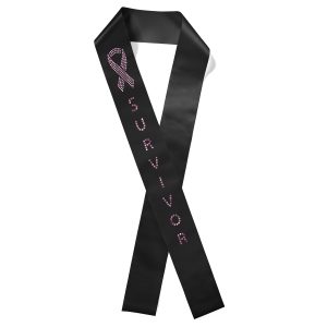 Custom 4" Badge Satin Sash - 83" Long - Sparkle