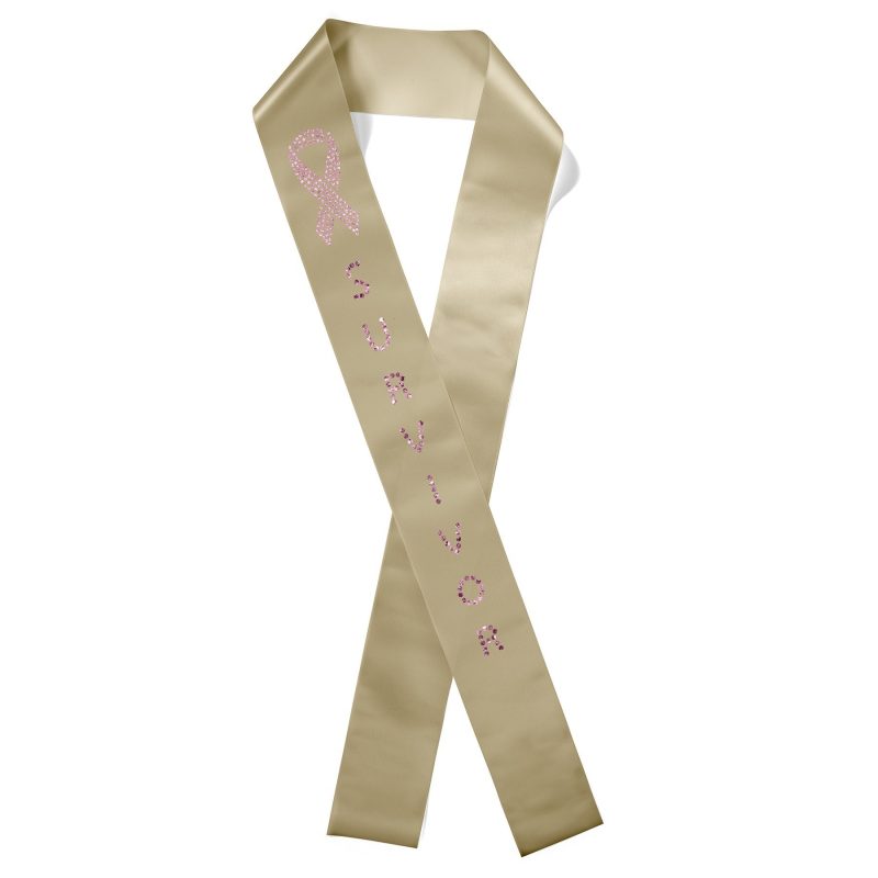 Custom 4" Badge Satin Sash - 83" Long - Sparkle - 8