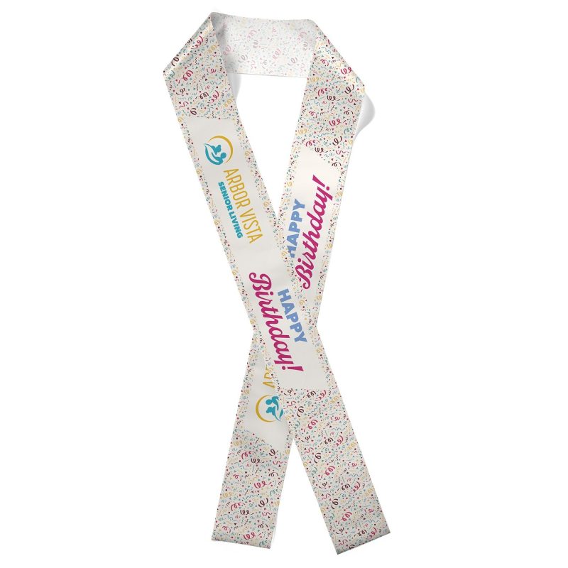 4-Badge-Satin-Sash-83-Long-Sublimation-DS50RIS0483 Custom 4" Badge Satin Sash - 83" Long - Sublimation