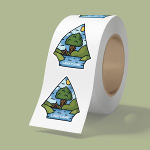 Custom 4" x 4" BOPP stickers on roll - 3.5mil
