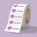 Custom 5" x 2" BOPP stickers on roll - 3.5mil