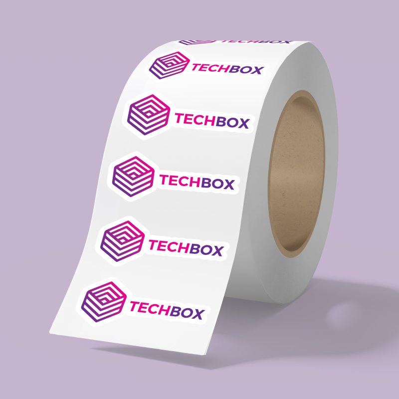 Custom 5" x 2" BOPP stickers on roll - 3.5mil