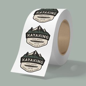 Custom 5" x 4" BOPP stickers on roll - 3.5mil