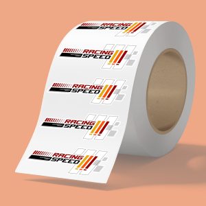 Custom 6" x 2" BOPP stickers on roll - 3.5mil