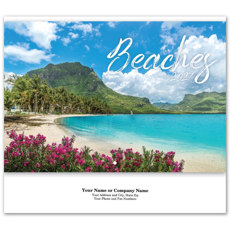 Custom Beaches Stapled Wall Calendar