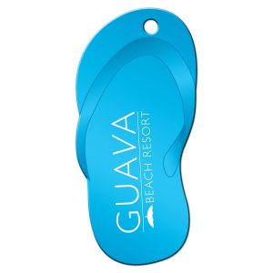 Custom Blue Flip Flop Shaped Luggage Tag