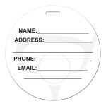 Custom Golf Ball Shaped Luggage Tag - 1