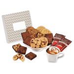 Custom Gourmet Cookie & Brownie Gift Box with Silver & Gold Geometric Sleeve - 1